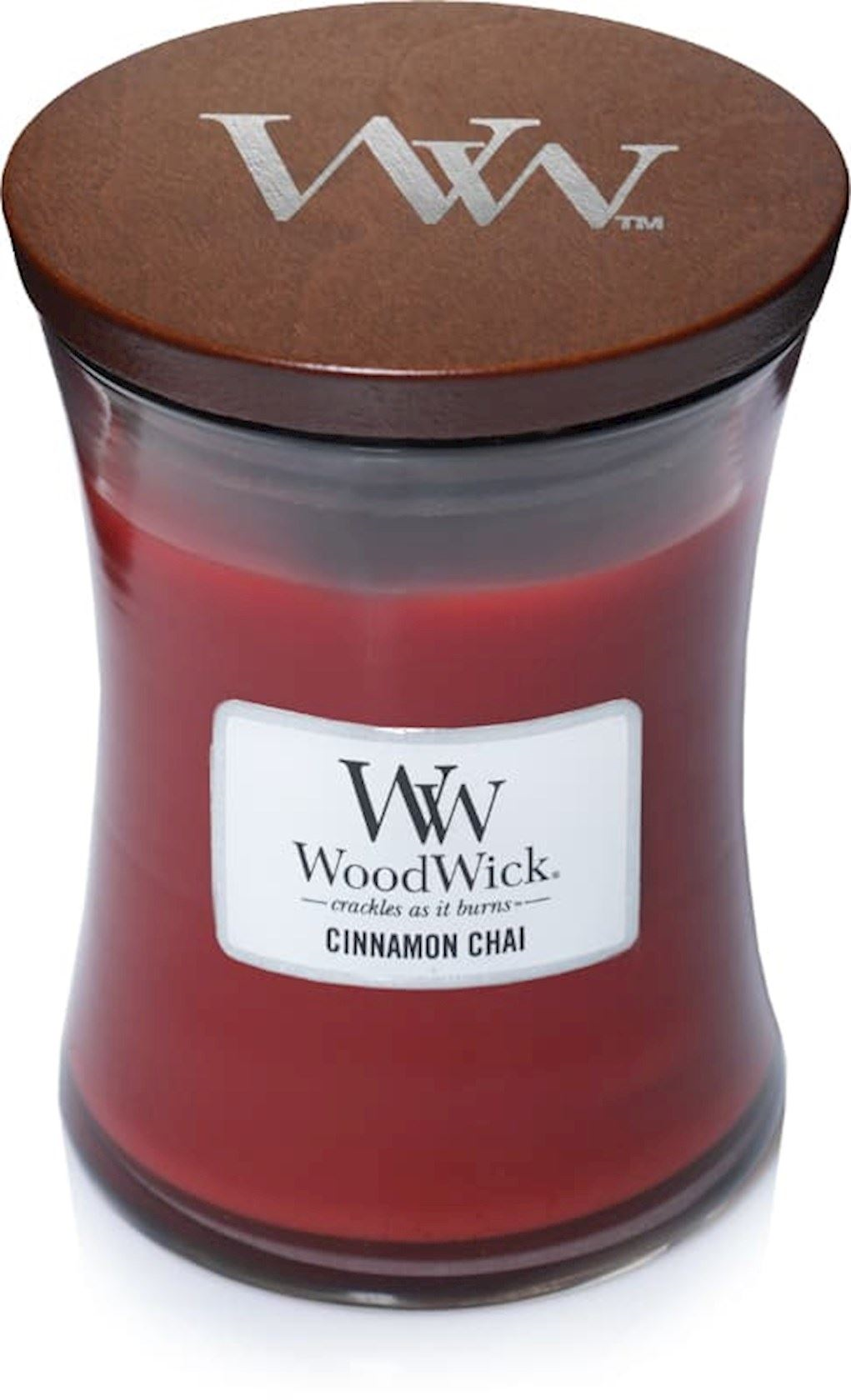 WoodWick geurkaars - Medium Hourglass - Cinnamon Chai