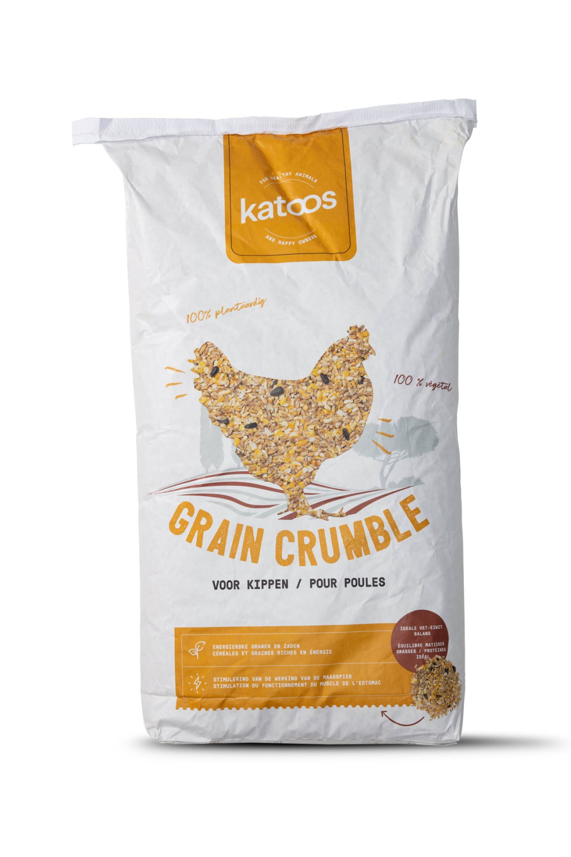 Katoos Grain Crumble mix Kippenvoer - Gebroken graanmengeling - 18 KG - Energierijk afbeelding