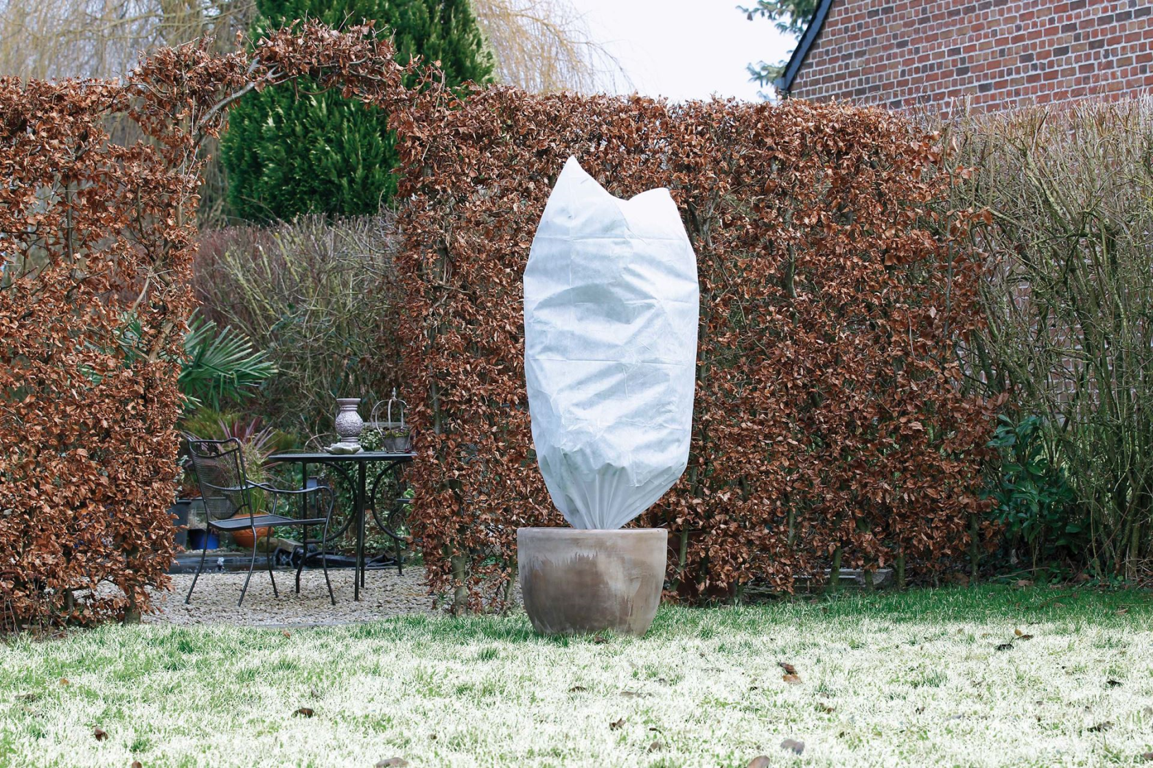 Nature vorstbeschermhoes met trekkoord - 50gr/m² - 150xØ100 cm - wit afbeelding