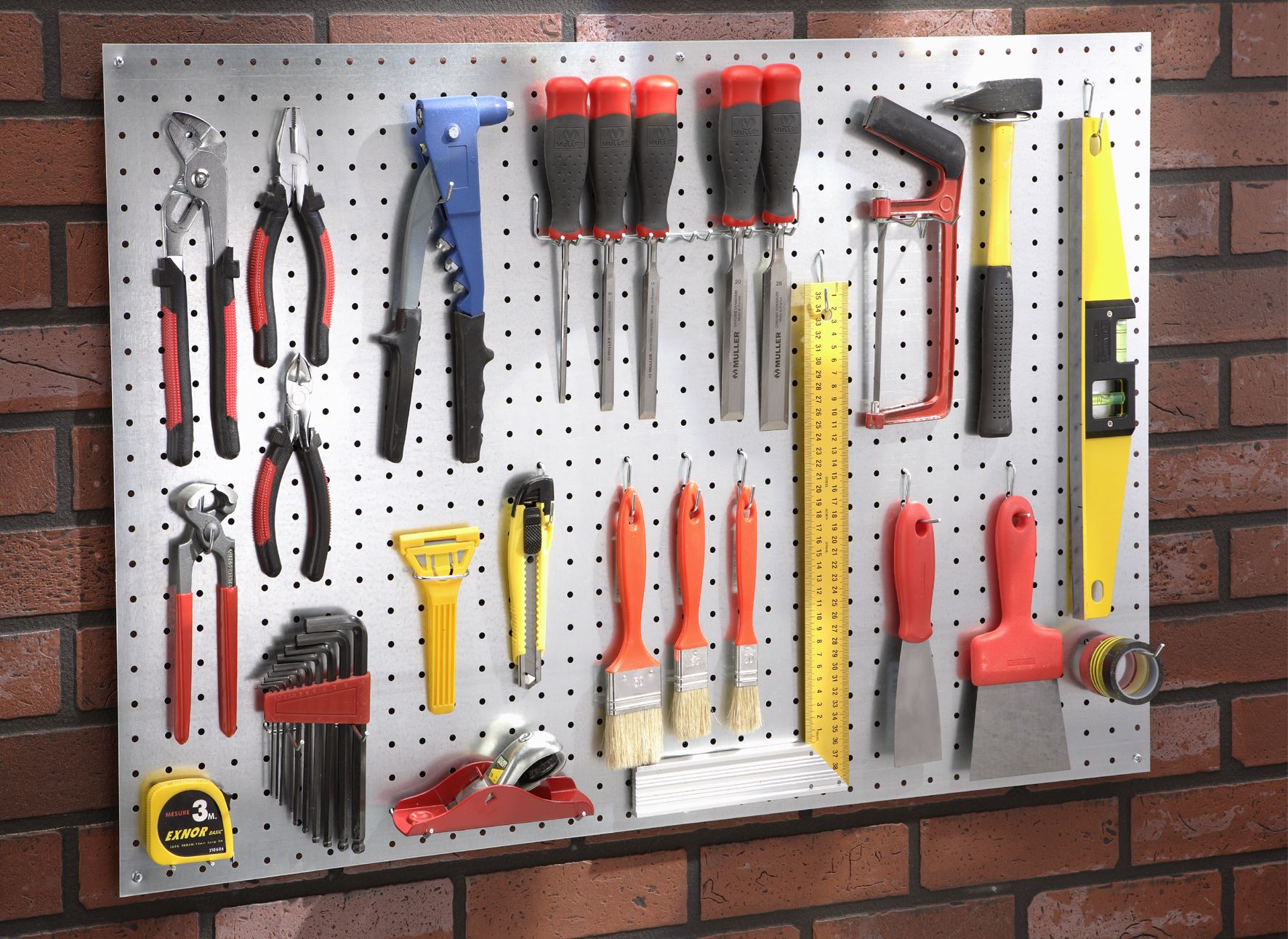 Mottez geperforeerde plaat - Inrichting garage en berging - 0,6x60x45cm - set van 2 afbeelding