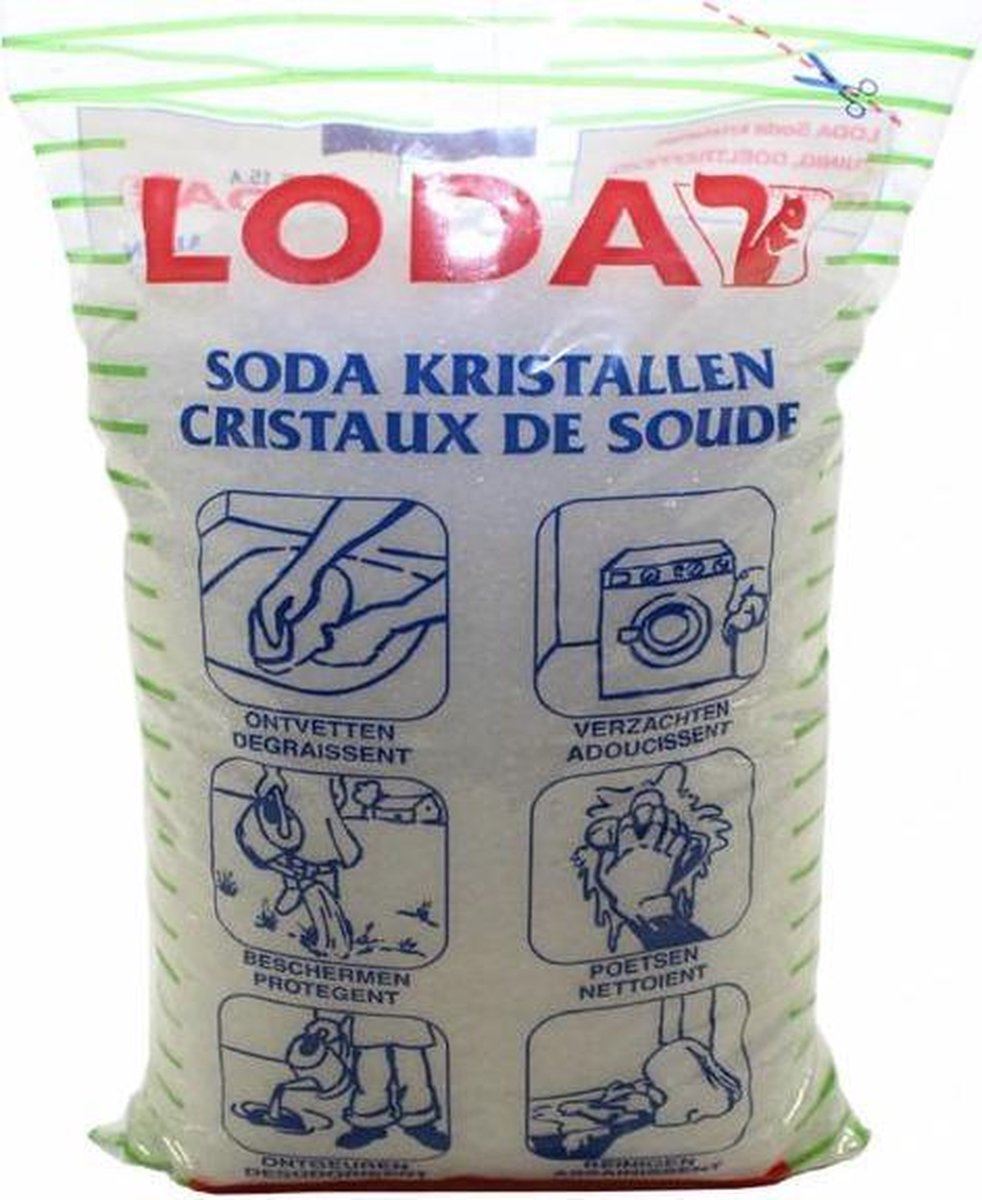 Loda soda kristallen - Zak van 2 KG - Reinigt, ontvet, ontstopt en ontkalkt afbeelding