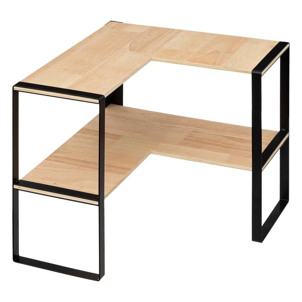 5Five Hoekrek Keuken– Metaal&Hout– 40x40x35 cm – 2-laags afbeelding