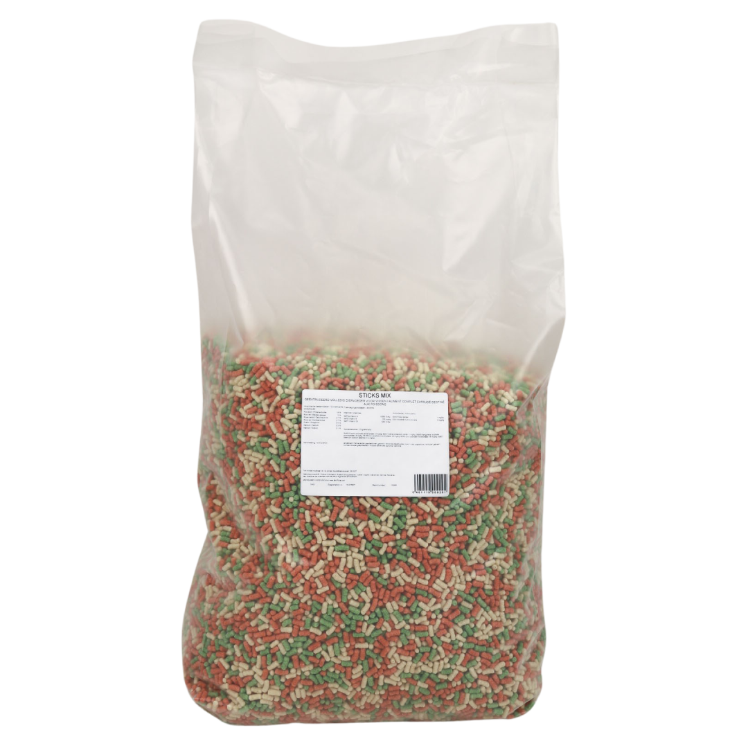 Famiflora kleurrijke Sticks Mix vijver vissenvoer - 40L (3KG) - Met spirulina - Geschikt voor verschillende vijvervissen afbeelding