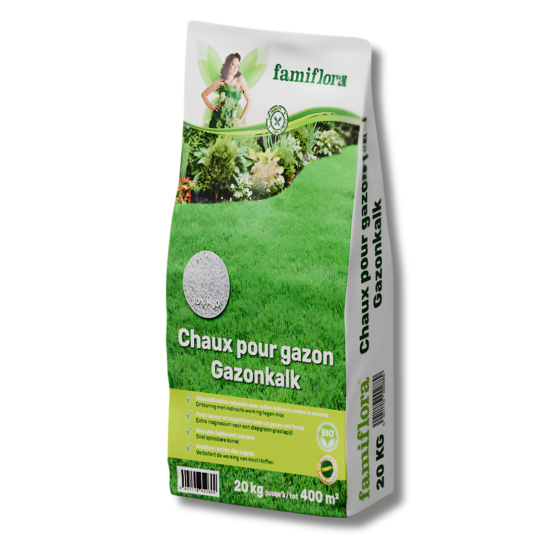 Famiflora Gazonkalk - Groenkalk met 10% magnesium - 20 kg tot 400 m²
