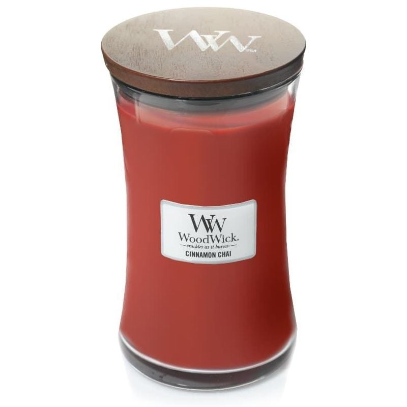 Woodwick geurkaars - Large Hourglass - Cinnamon Chai