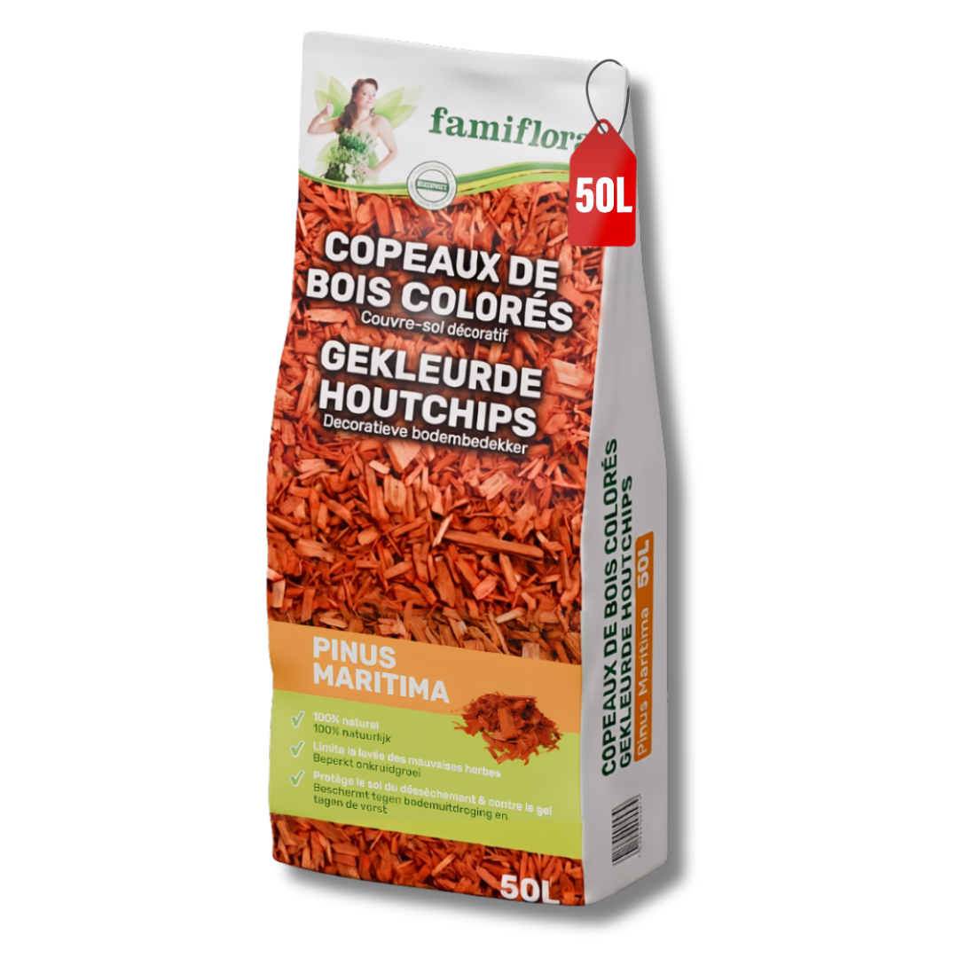 Famiflora gekleurde houtchips - 50 l