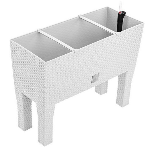 Prosperplast Rato Case High - Bloempot - Wit - Moderne Stijl - Duurzaam - Lichtgewicht - 60 x 25 x 46 cm - Met Irrigatiesysteem afbeelding