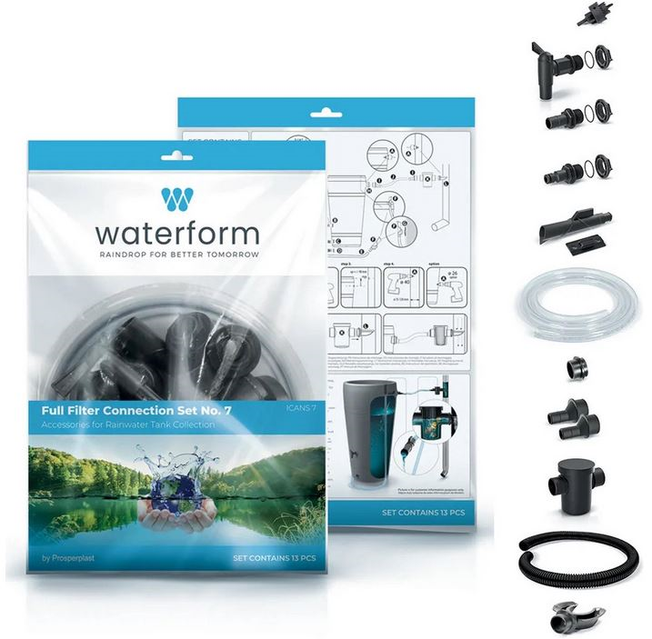 Waterform ICAN Set 7 - Regenton Accessoires - Grijs - Compleet Verbindingspakket