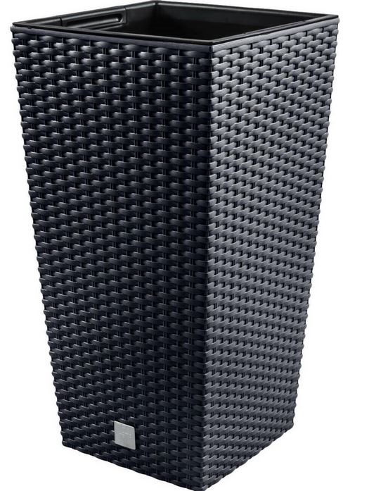 Prosperplast bloempot Rato Square - Antraciet - 40 x 40 x 75cm afbeelding