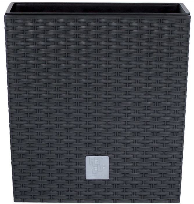 Prosperplast Rato Low Plantenbak - Antraciet - 40x40 cm - Rotan look