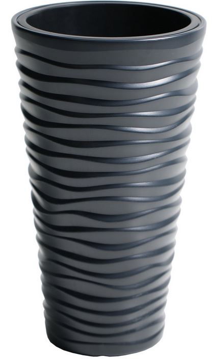 Prosperplast bloempot Sandy Slim - Antraciet - 39 x 75 cm afbeelding