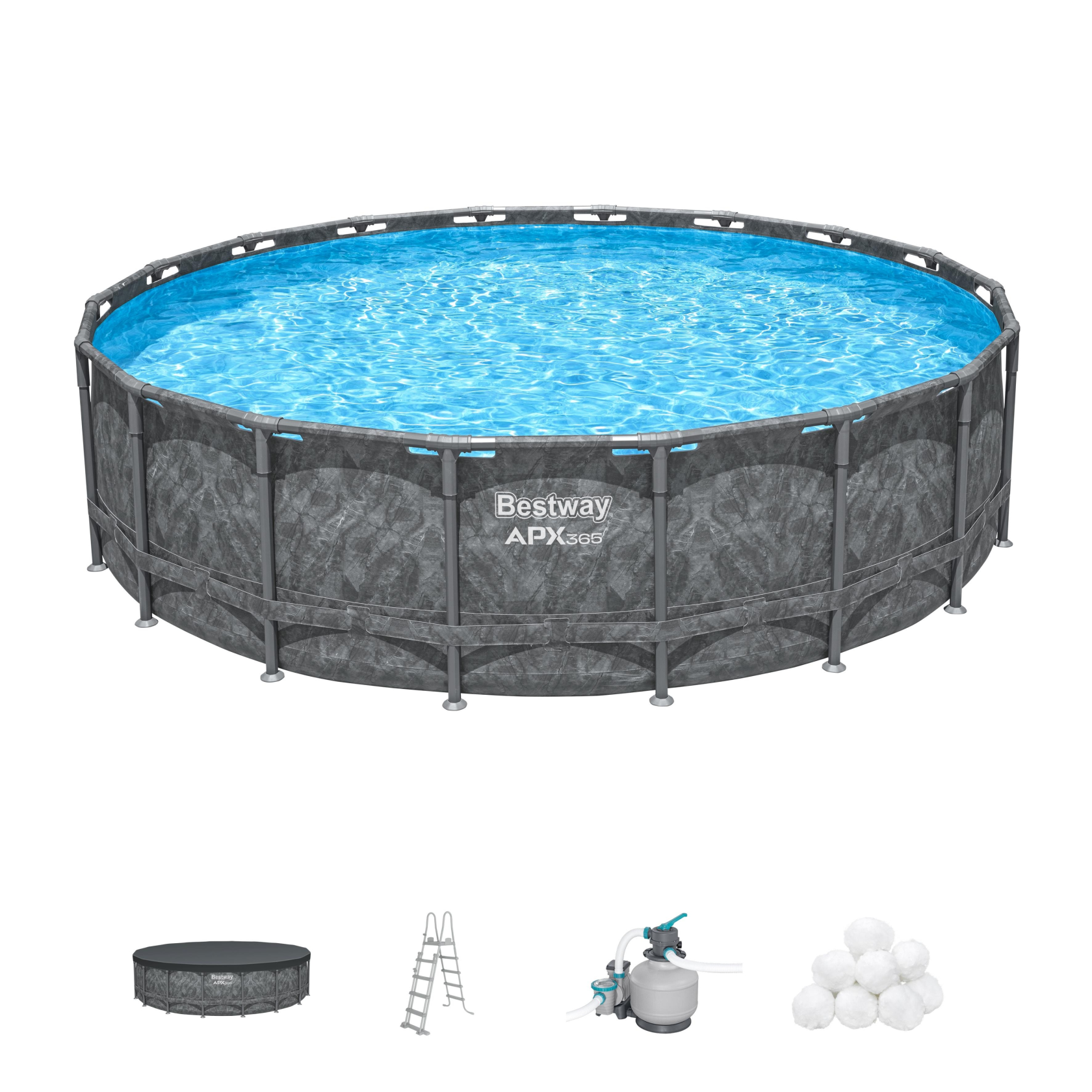 Bestway APX365 opbouwzwembad - rond - L549 x diameter 132 cm | All-Season luxezwembad afbeelding
