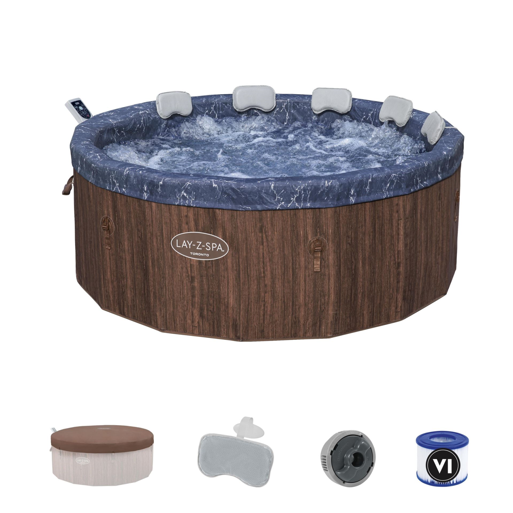 Lay-Z-Spa Toronto 7 personen - 196x66cm - met ingebouwde pomp - ThermaCore UltraFit Smart AirJet afbeelding