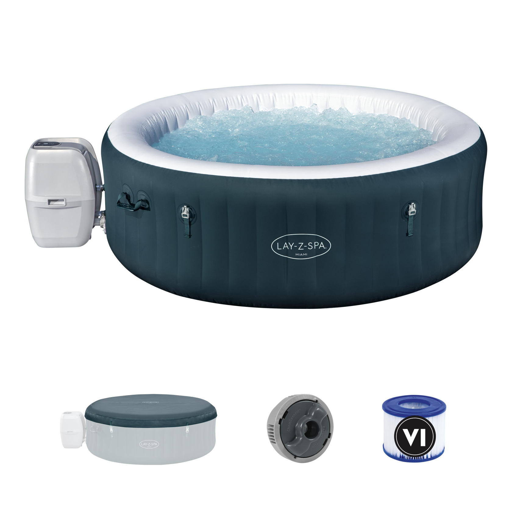 Lay-Z-Spa Miami AirJet 6 personen - EnergySense - 196x66cm afbeelding