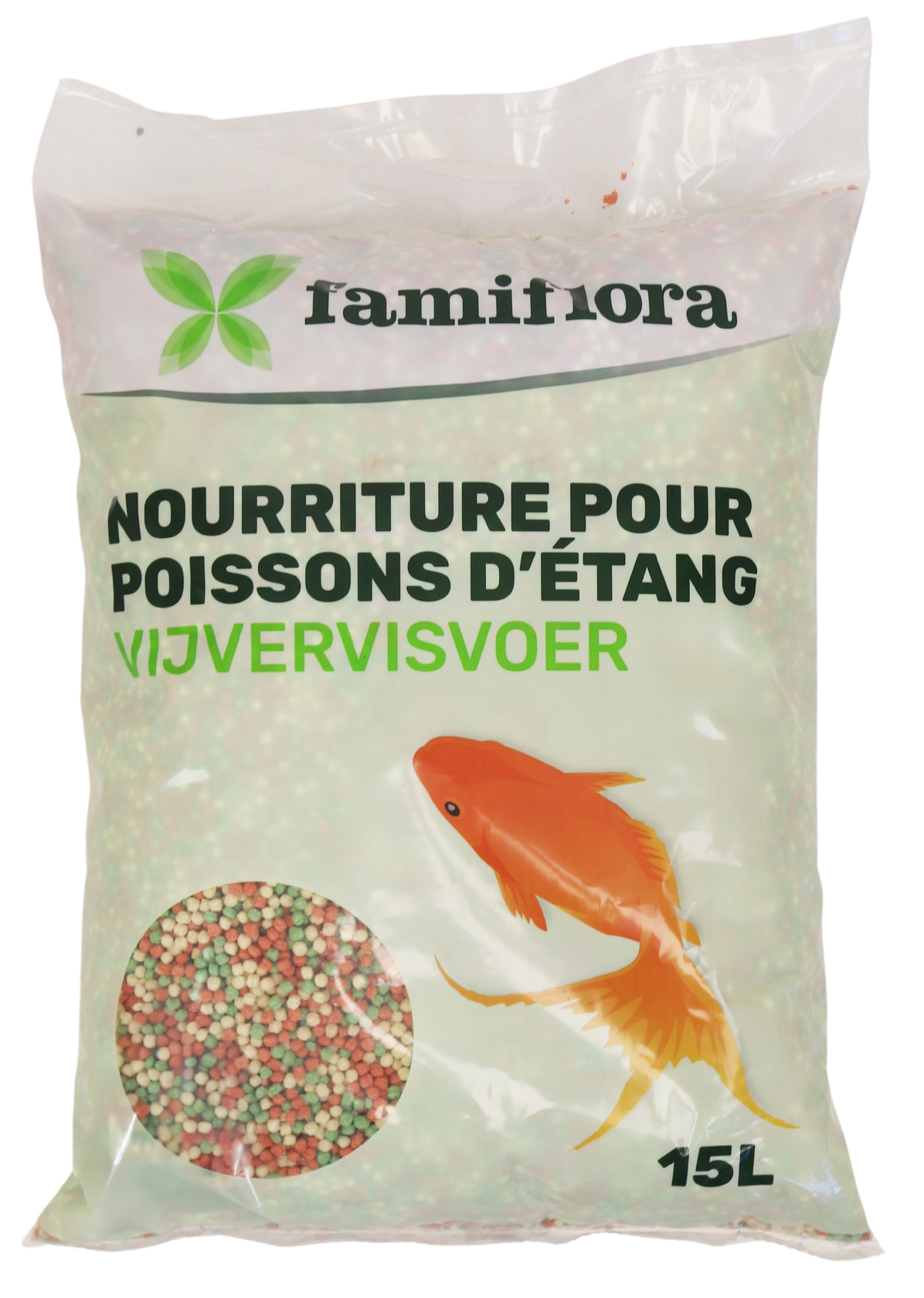 Famiflora Colour Mix Light 15L vissenvoer– Vijverkorrels – Kleurbalans - Licht verteerbaar visvoer - Voor alle siervissen afbeelding