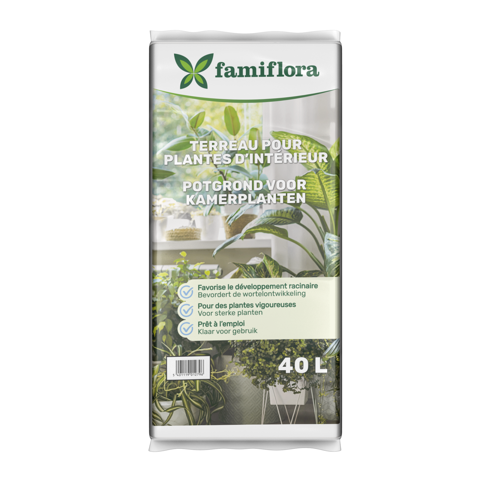 Famiflora Potgrond Kamerplanten 40L Premium - Rijk Voedingspakket - Voor Binnenplanten - Luchtig&Zorgeloos afbeelding