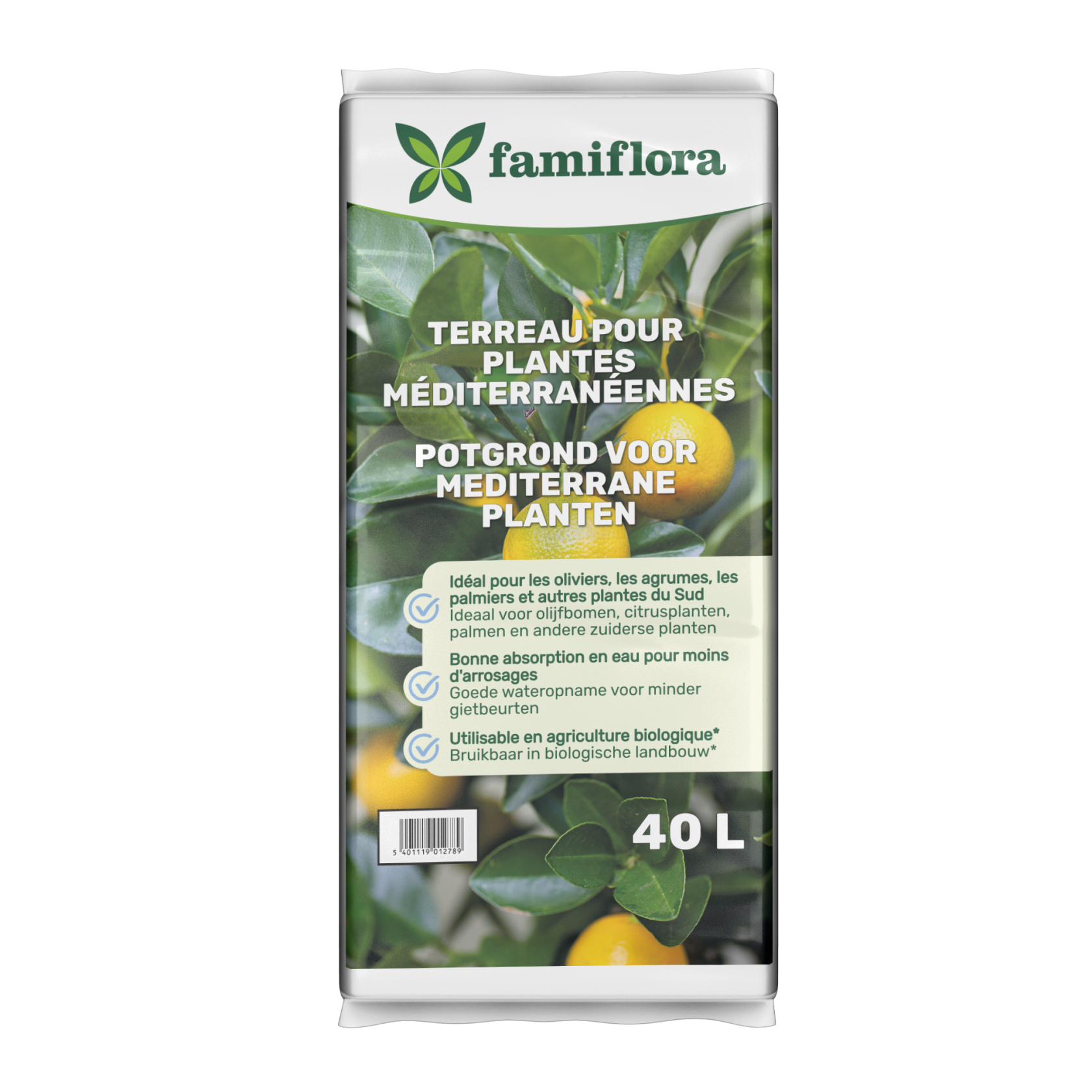Famiflora Potgrond Mediterrane Planten 40L - Rijk Aan Voeding - Voor Olijfbomen, Lavendel&Citrus - Luchtig&Voedzaam afbeelding