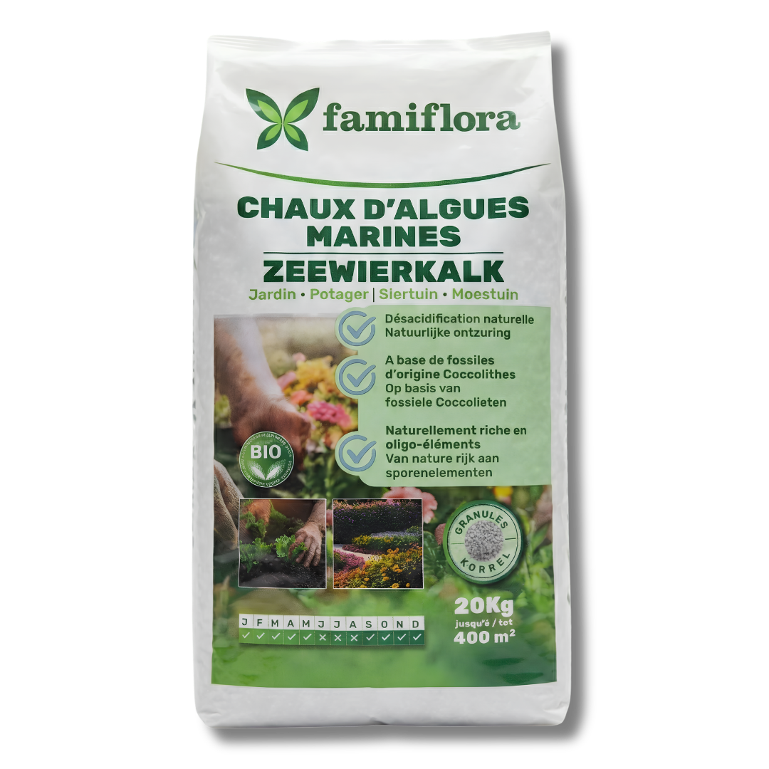 Famiflora zeewierkalk 20 kg tot 400 m² - voor gazon