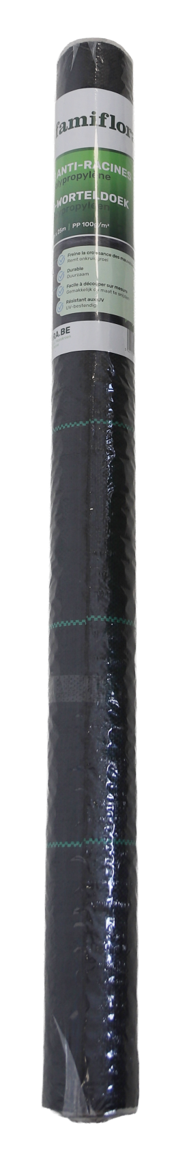 Famiflora anti-worteldoek polypropyleen– 1 x 25 m – 100 g/m² – Onkruid- en wortelwerend afbeelding