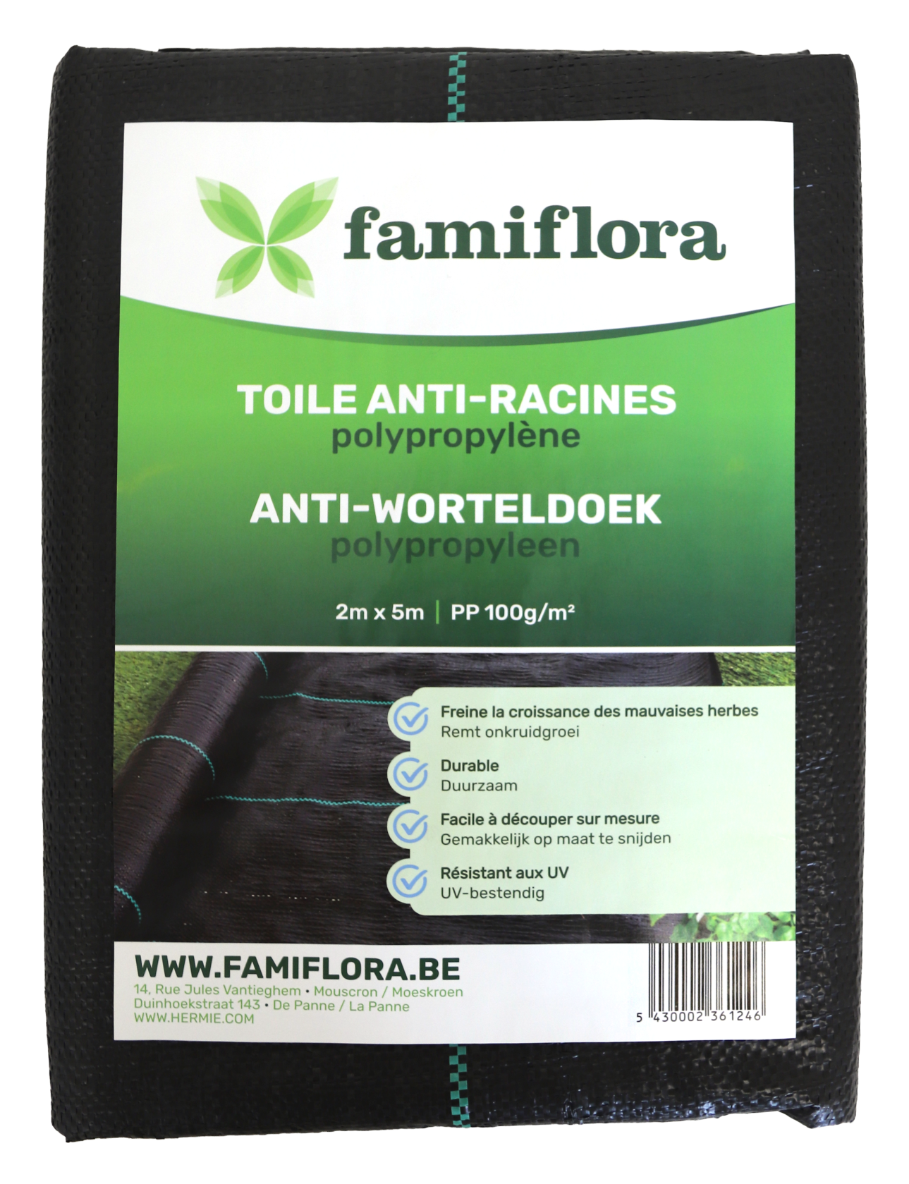 Famiflora worteldoek - 2m op 5m - zwart afbeelding