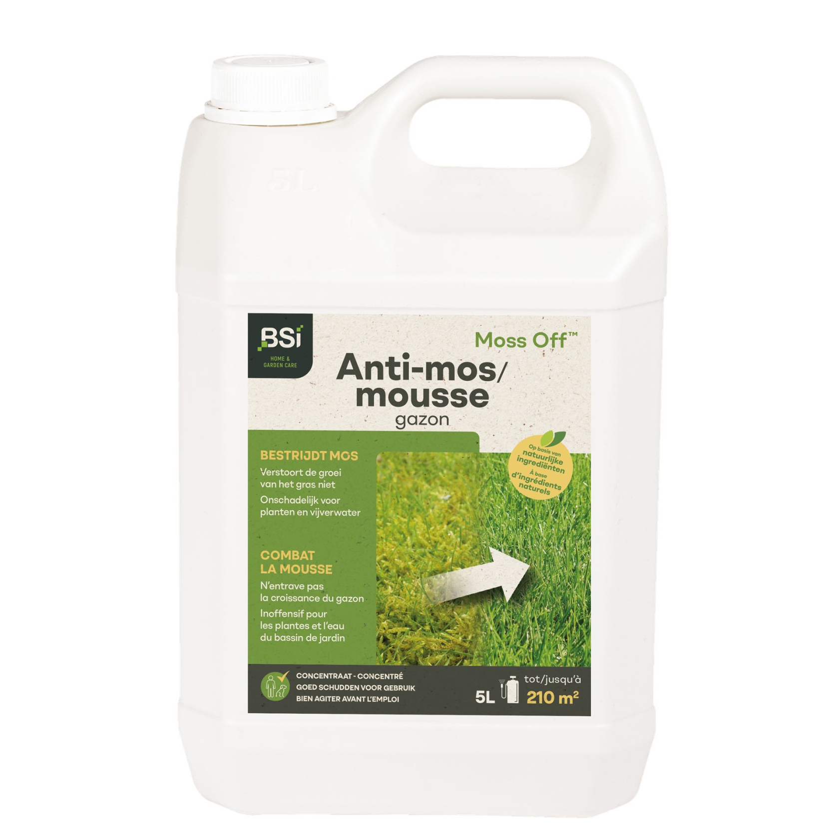 BSI - Moss OFF - 5L - voor 210m2 - tegen mos in gazon