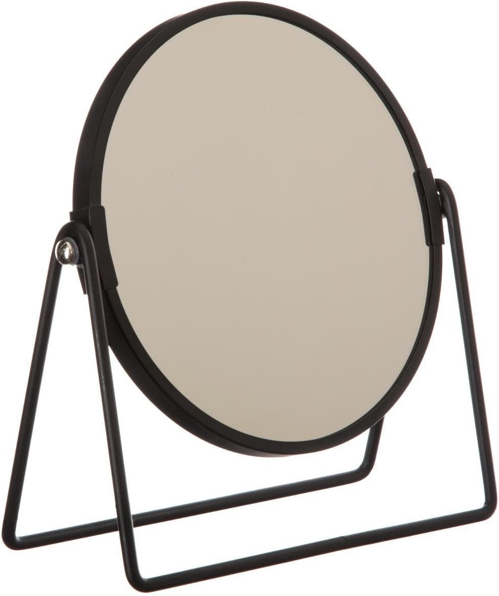 5Five Dubbele Make-up Spiegel– Zwart – Op voet – 180° draaibaar – Normaal + 3x vergrotend afbeelding