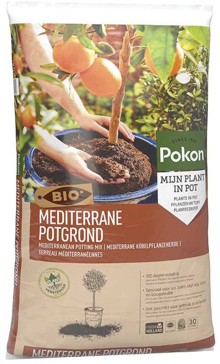 Pokon Bio Mediterrane Potgrond - 30L - Turfvrij - Biologisch - 100 dagen voeding afbeelding