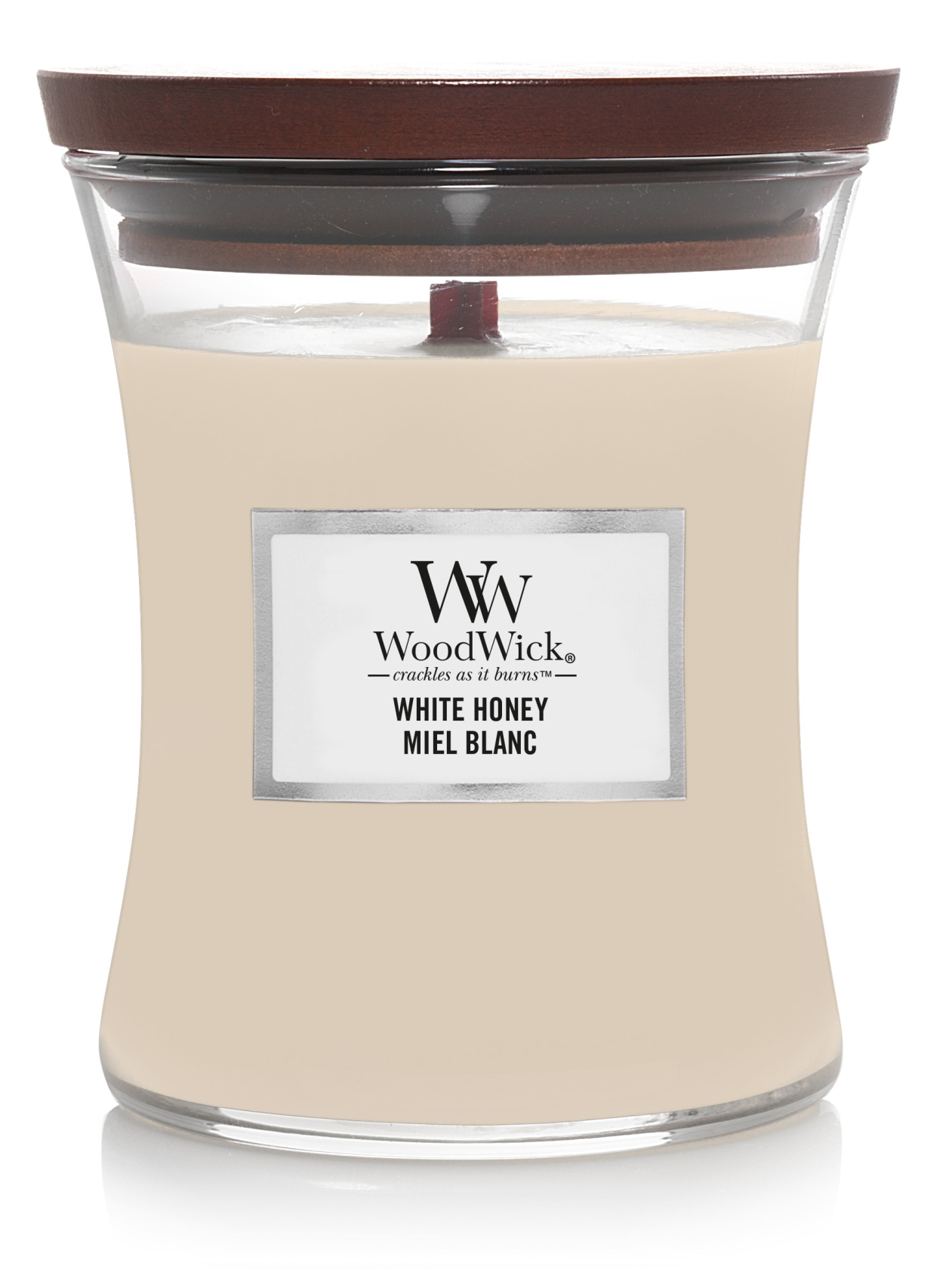 WoodWick geurkaars - Medium Hourglass - White Honey