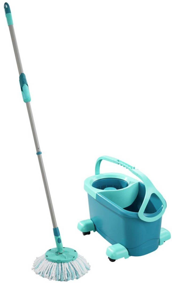 Leifheit Clean Twist Disc Mop Ergo – Compleet Dweilsysteem met Wieltjes – Micro Duo – 6 Liter