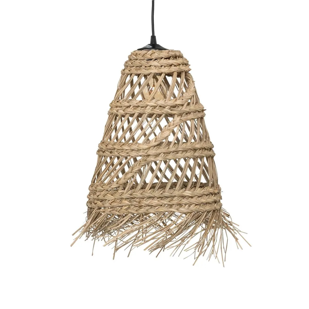 Atmosphera Lahys Hanglamp– Ø28xH48 cm – Natuurlijk Riet – E27 – Stro – Sfeervol Licht – Modern&Natuurlijk afbeelding