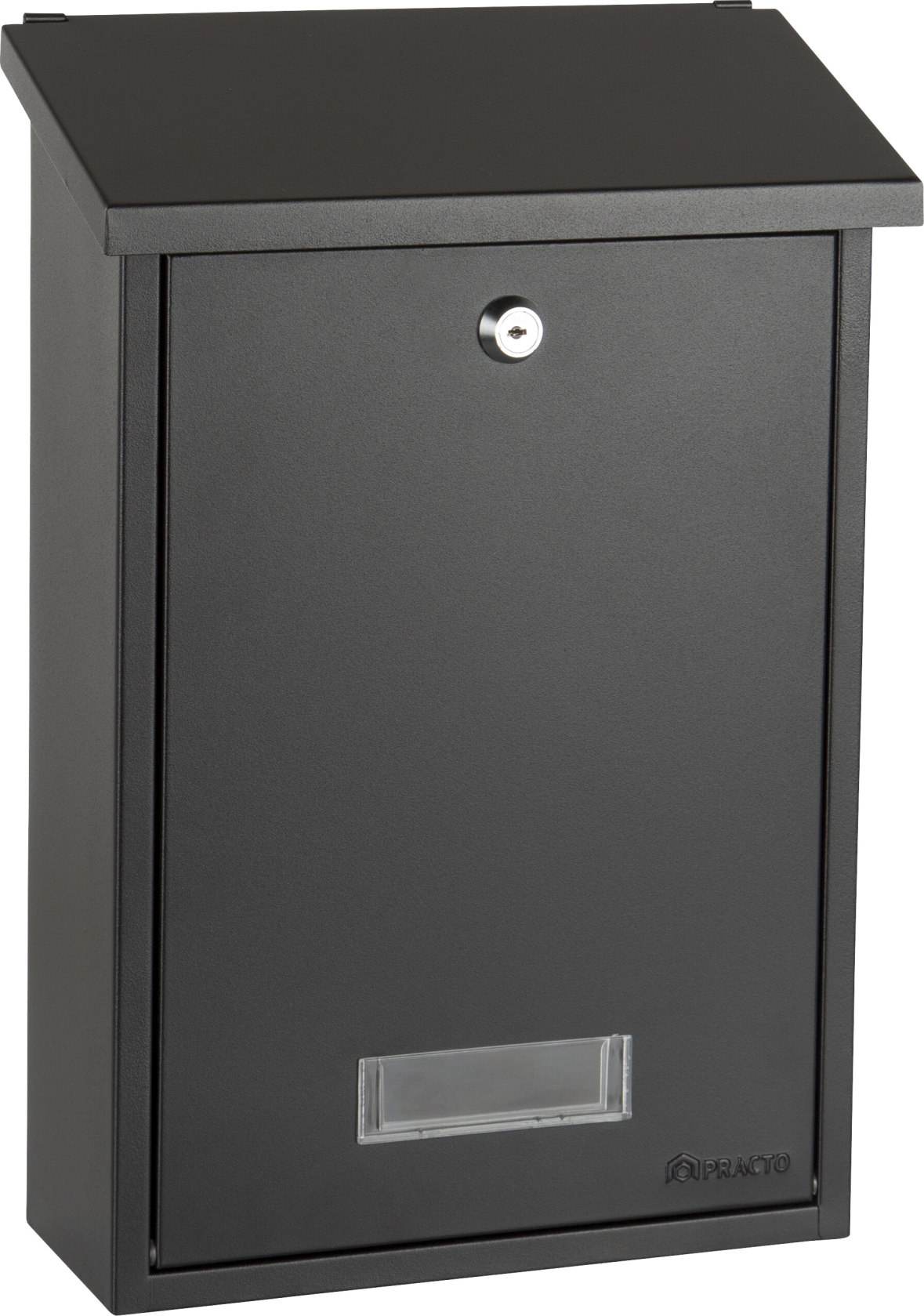 Practo Garden brievenbus Dublin mat zwart - in gelakt staal - 10x25x39,6cm - RAL 7020 MAT afbeelding