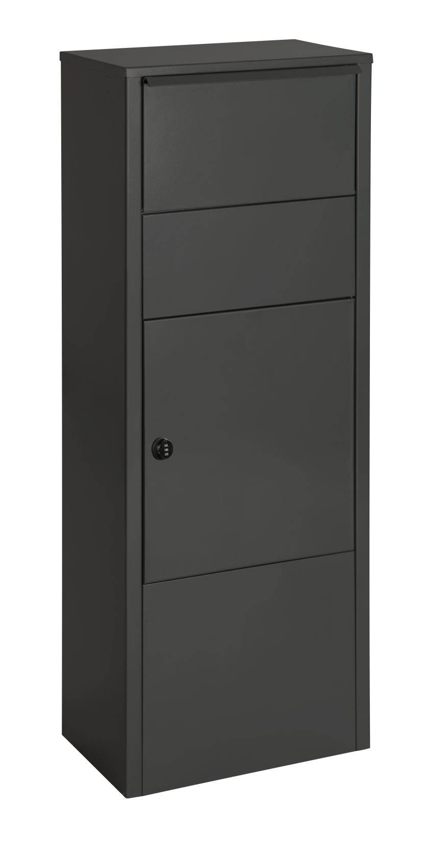 Practo Garden pakketbrievenbus Hannover met cijferslot - Mat zwart - 39 x 27 x 105 cm