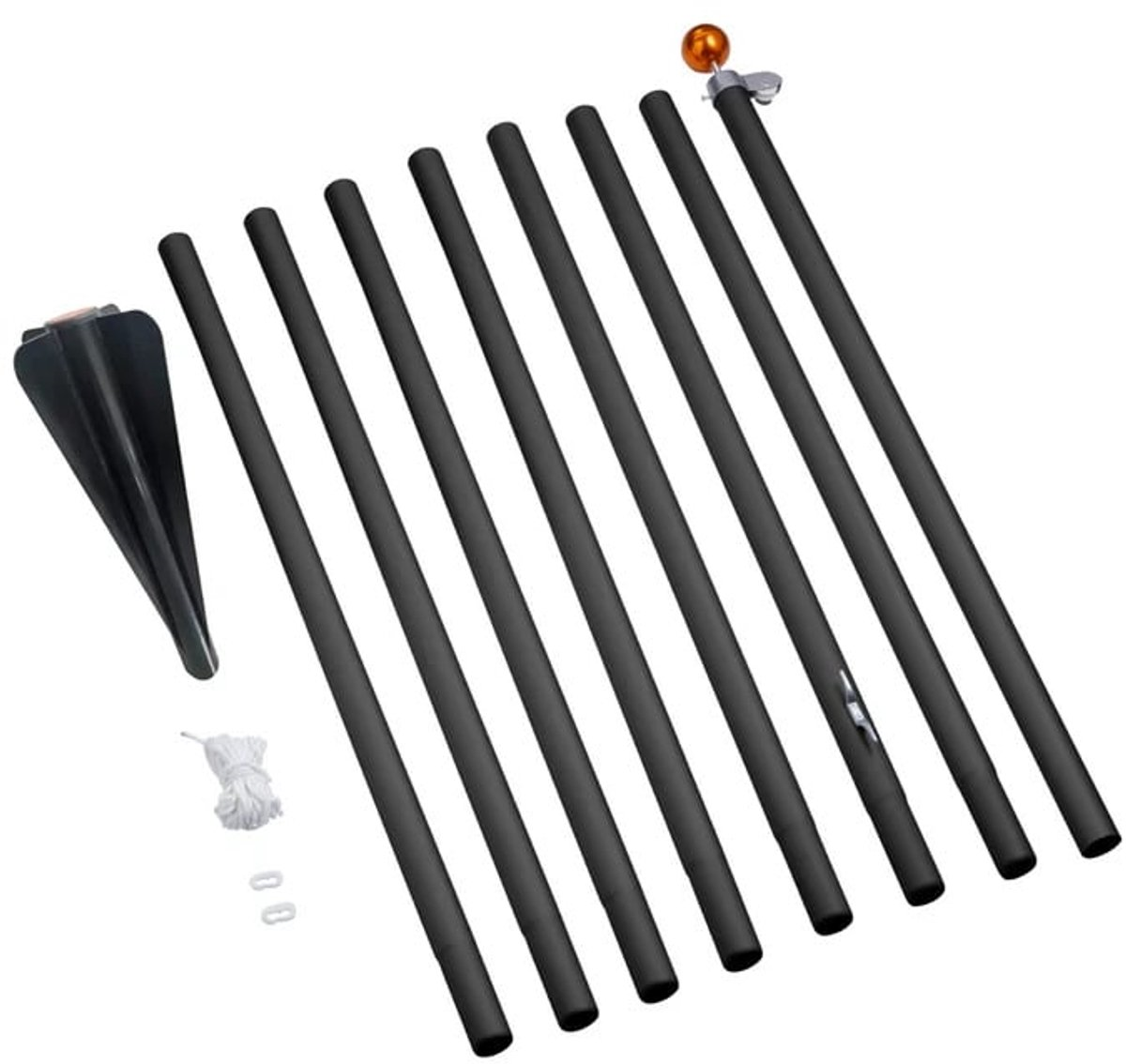 Fairybell Deelbare Vlaggenmast– 600 cm – Zwart – Aluminium – Geschikt voor Fairybell kerstverlichting afbeelding