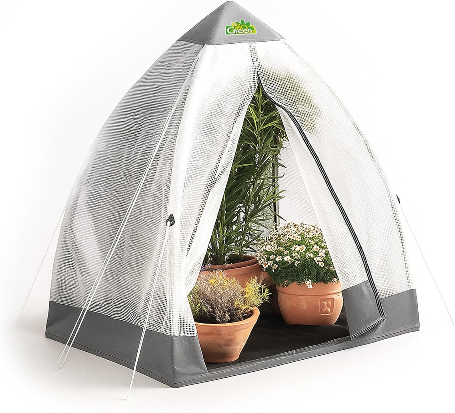 Bio Green Overwinteringstent&foliekas"Tropical Island M"| kweektent van lichtdoorlatende roosterfolie | afneembare bodem | stabiel frame | L 130 x B 130 x H 150 cm afbeelding