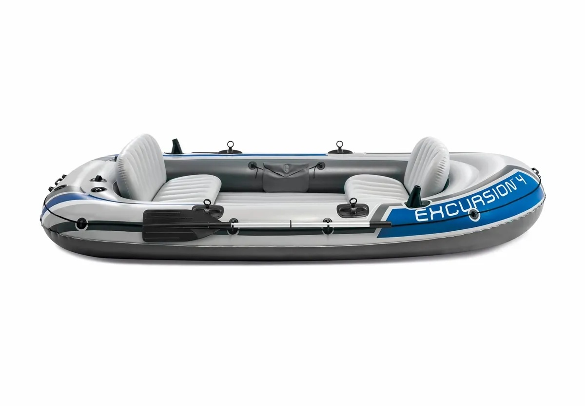 Intex Excursion 4 Opblaasboot Set - 4 personen - 3,05 x 1,37 m - Groen/Zwart - Vissen&Recreatie afbeelding