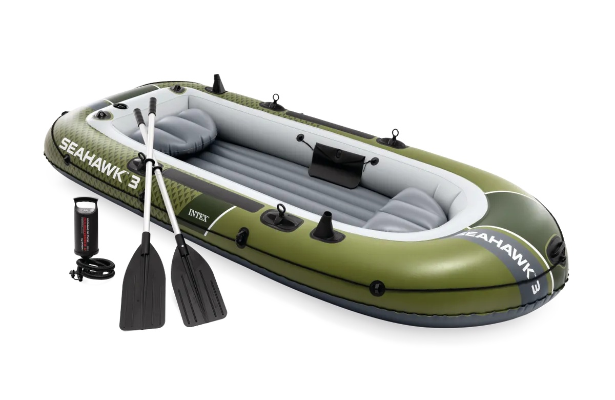 Intex Seahawk 3 Opblaasboot Set - 3 Personen - 295x137 cm - 3 Luchtkamers - Hengelsteunen afbeelding
