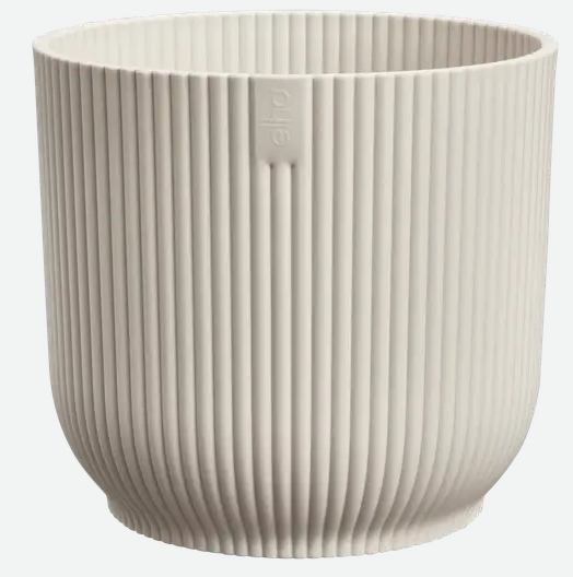 Bloempot vibes fold rond 18cm - linnen wit afbeelding