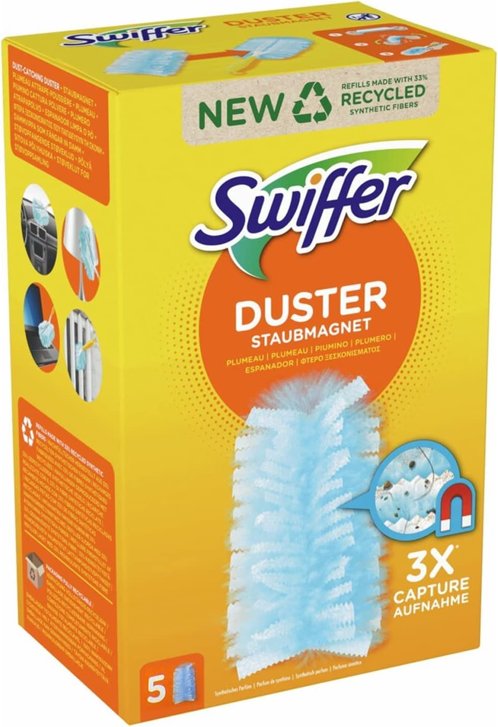 Swiffer Duster Navulling - 5 stuks - Vangt stof&haar afbeelding