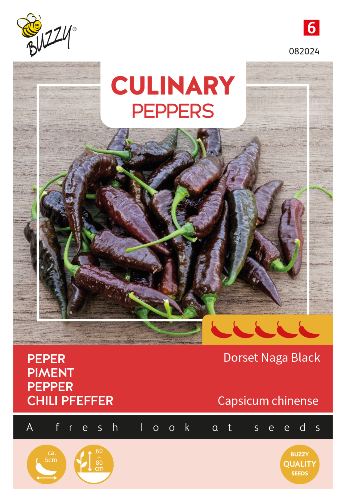 Buzzy® Culinary Peppers Black Naga afbeelding