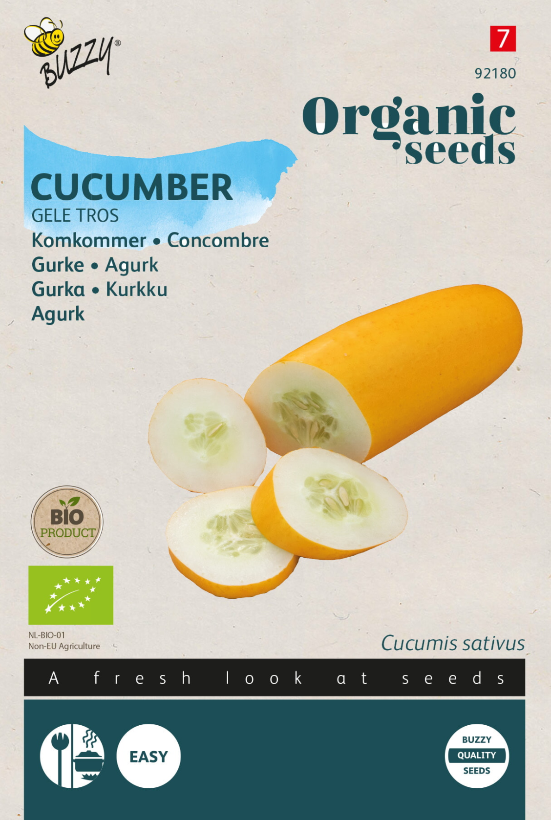 Buzzy Organic Komkommer Zaden - Gele Tros - BIO afbeelding
