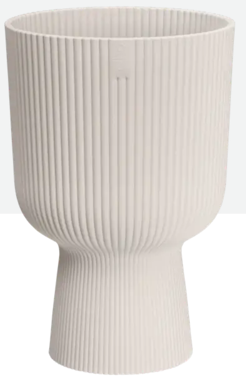 Elho Vibes Fold Coupe 30 Bloempot -Ø 29.5 x H 44.7 cm - Linnen wit - Gerecycled Plastic afbeelding