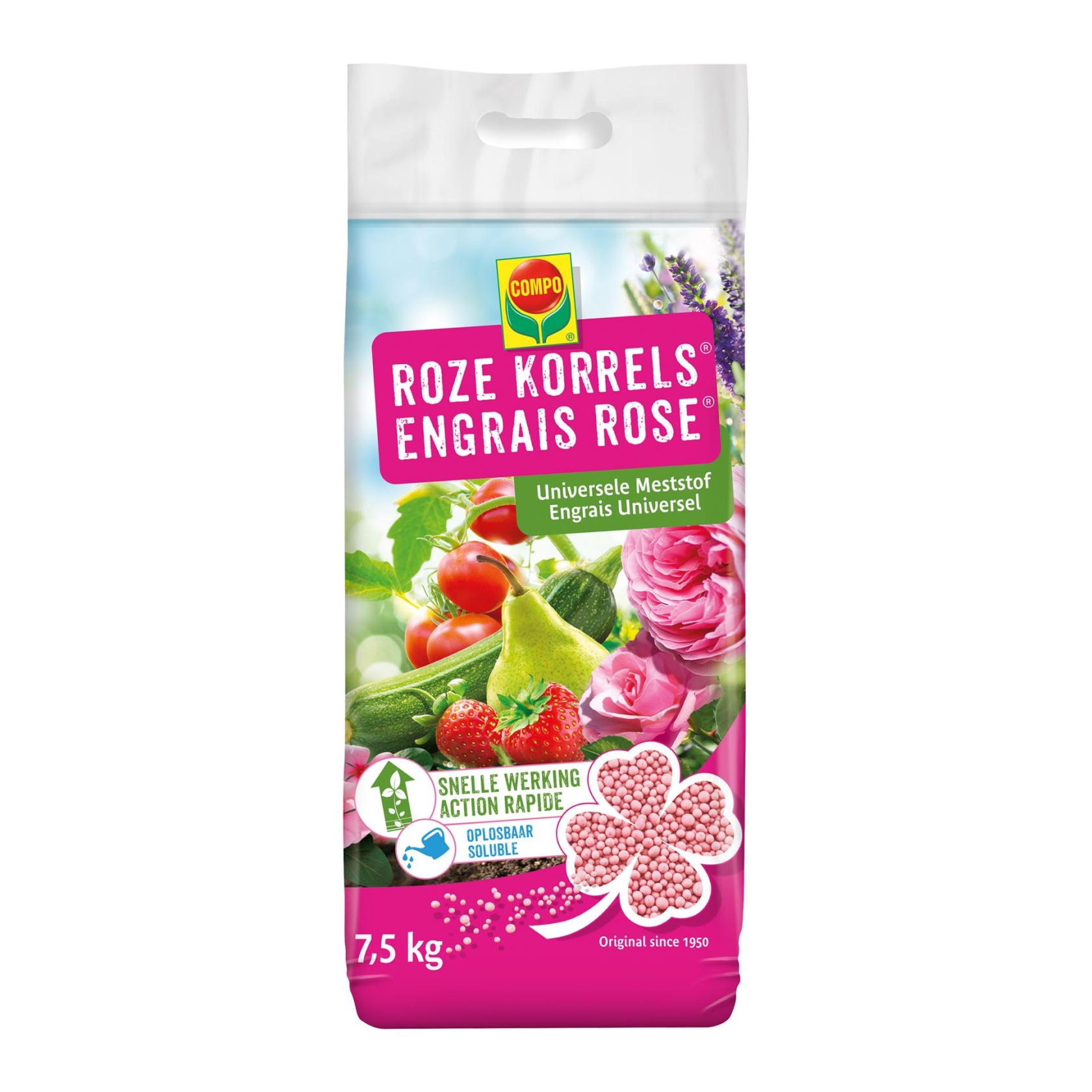 Compo universele meststof - roze korrels - 7,5 kg
