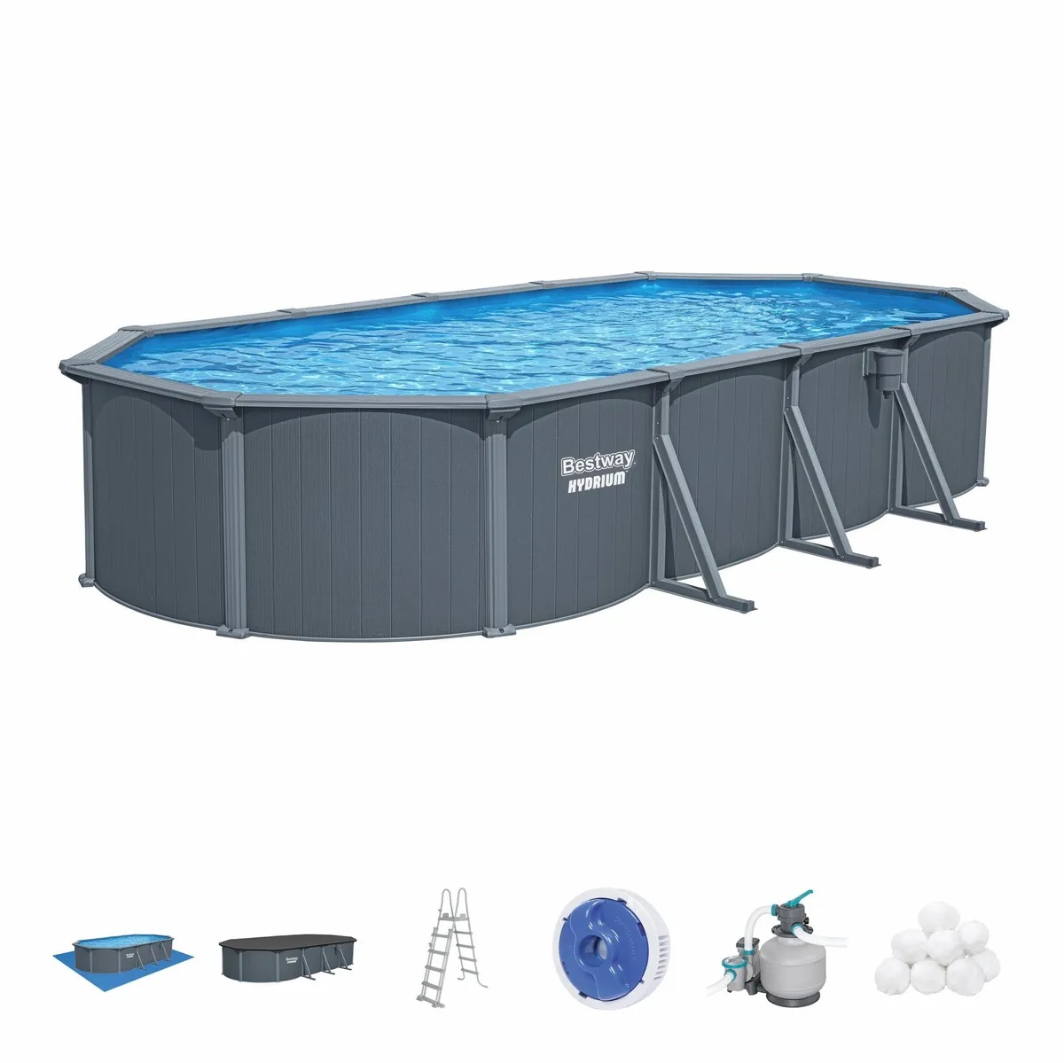 Hydrium 7.32m x 3.66m x 1.32m Oval Pool Set afbeelding