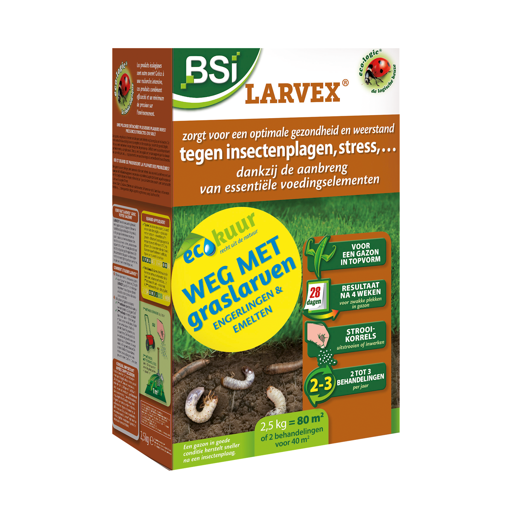 BSI Larvex strooikorrels - 2,5kg voor 80m² - tegen engerlingen en emelten afbeelding