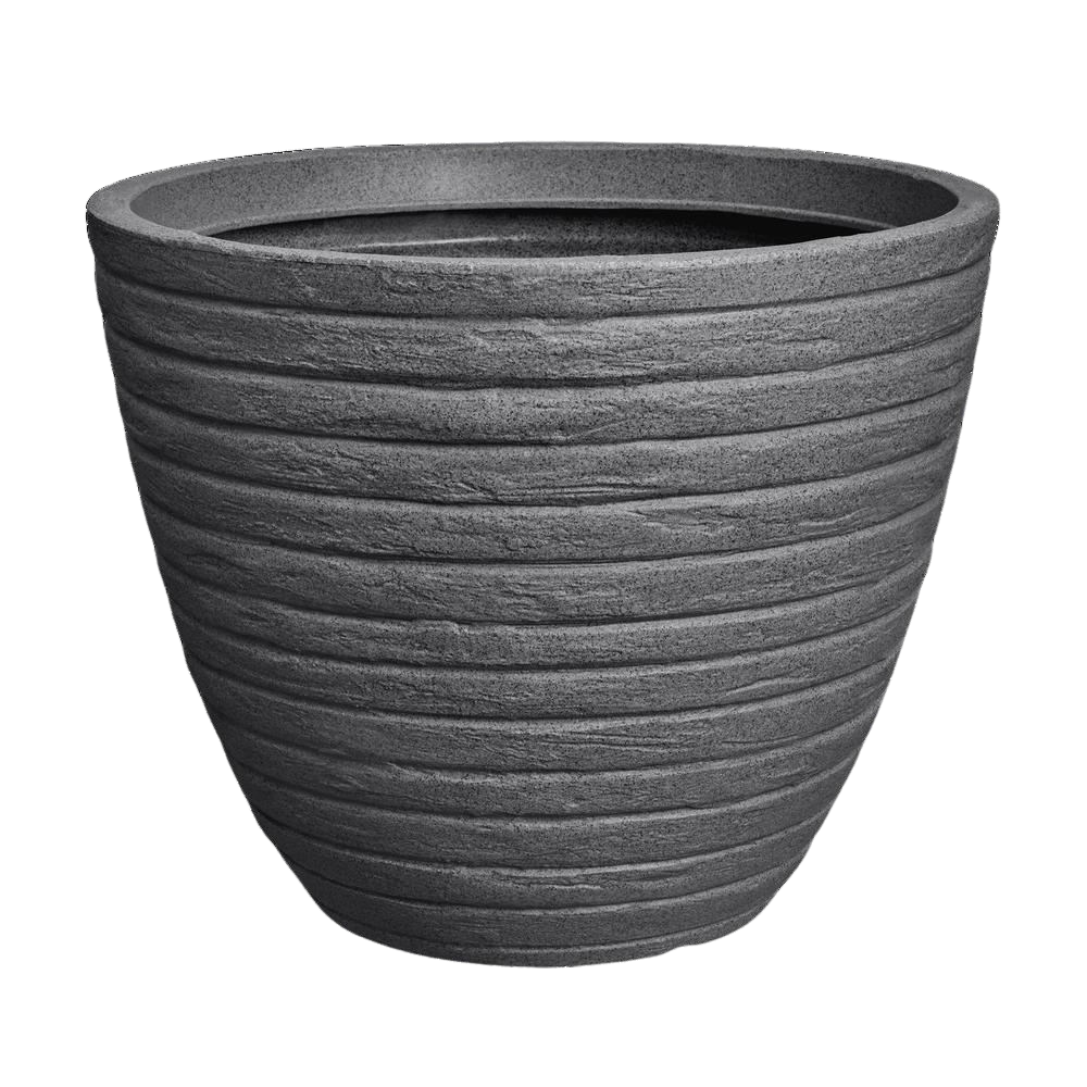 Florus Andes Rond 40cm Bloempot - Antraciet - Lichtgewicht&Duurzaam - Voor Binnen en Buiten afbeelding