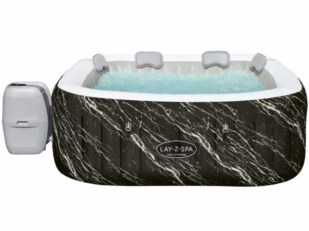 Lay-Z-Spa Hollywood Luxe AirJet - 4-6 Persoons - LED&EnergySense - Vierkant afbeelding