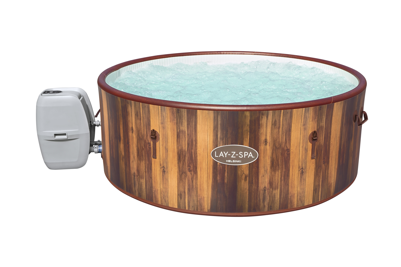 Lay-Z-Spa 1.80m x 66cm Helsinki FortiFiber Smart AirJet 7 Brown Barrel afbeelding