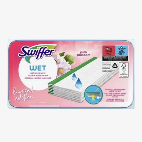 Swiffer Wet Refills Vochtige Vloerdoekjes - Pink Blossom - 24 stuks (Limited Edition)