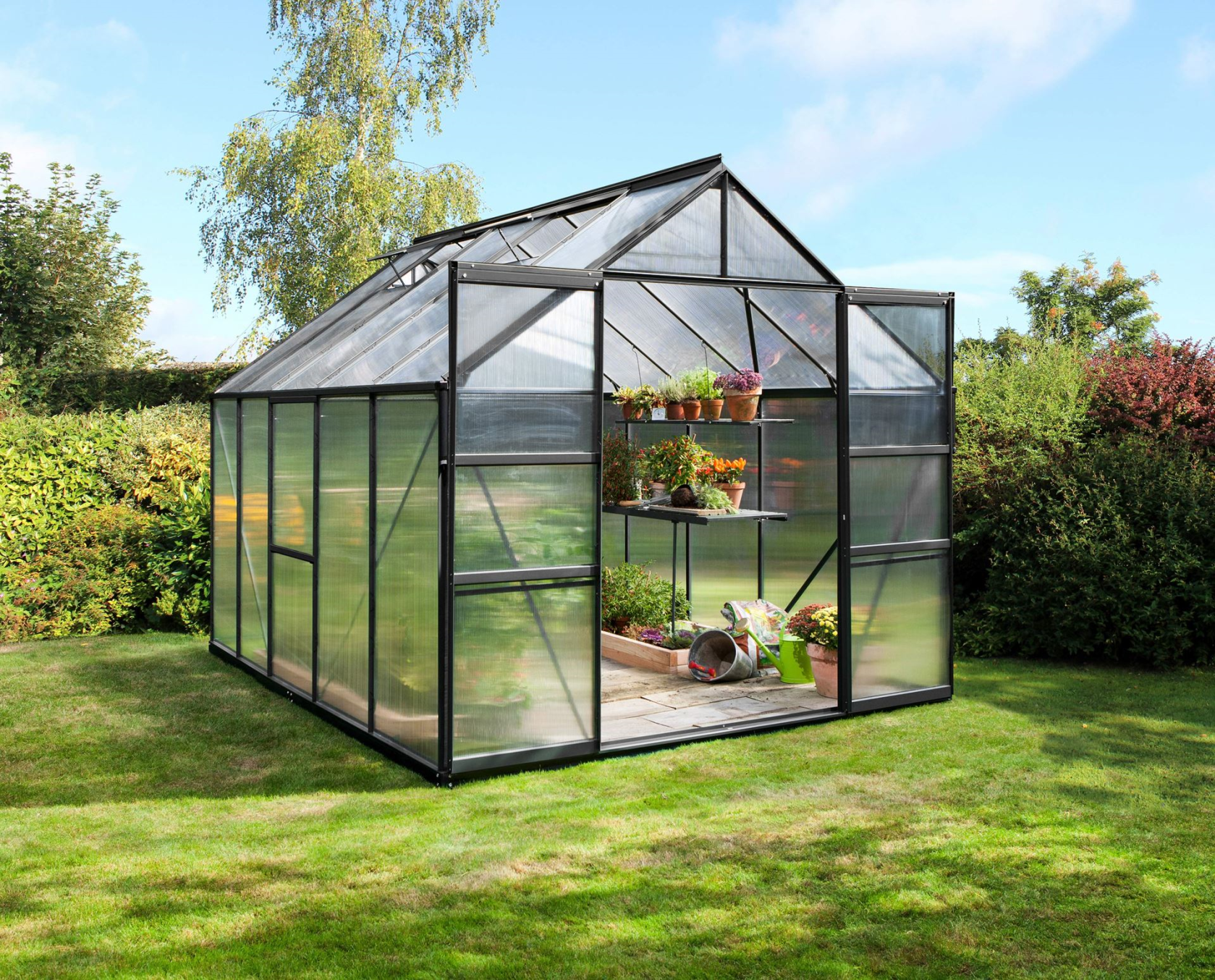 Vitavia Meridian 2 serre - 8,3m² - met 4 mm polycarbonaat - Zwart