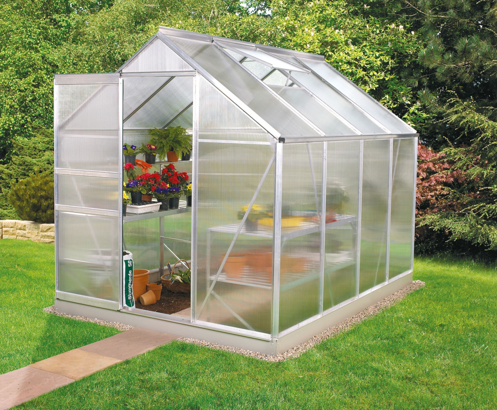 Vitavia Venus serre - 5m² - met 4 mm polycarbonaat - Aluminium